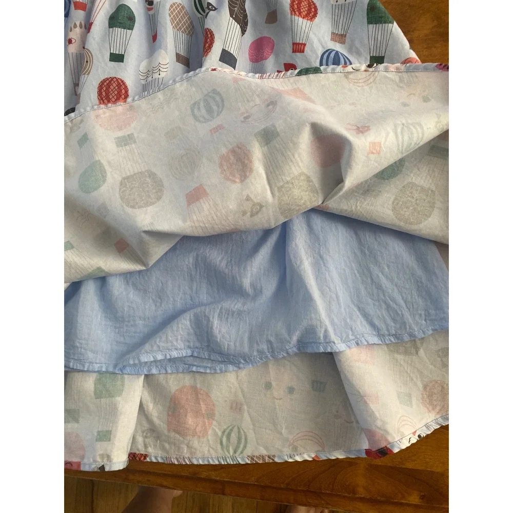 ModCloth Hot Air Balloon Print A-Line Skirt Blue Cotton XL Pocket Retro Style - Picture 8 of 14